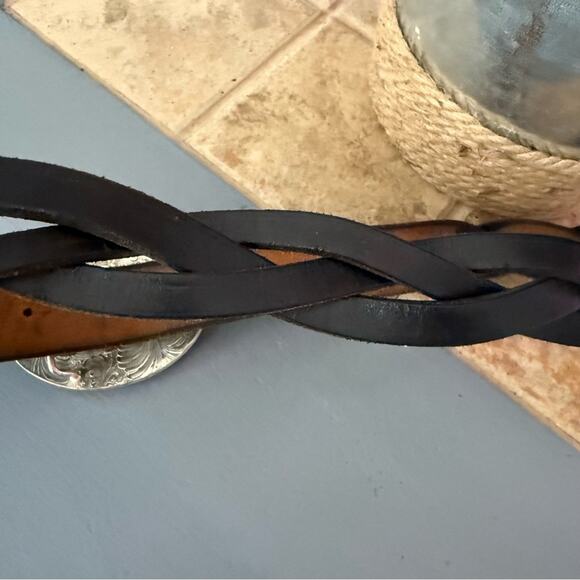 Crumrine Silversmiths Cross Belt Buckle & Braided Leather Belt main image 9